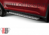 Пороги-подножки Mopar для Jeep Grand Cherokee WL L (long) Черные с накладками из нержавеющей стали